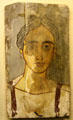 Mummy portrait of woman at Rosicrucian Egyptian Museum. San Jose, CA.