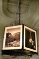 Lamp with original glass plate photographs of Yosemite Valley by Carleton Watkins at Pardee Home Museum. Oakland, CA.