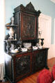 Dining room carved sideboard cabinet at Pardee Home Museum. Oakland, CA.