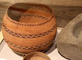 Pomo native cooking basket at Oakland Museum of California. Oakland, CA.