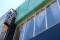 Green terra cotta & serpentine facade details of I. Magnin Building. Oakland, CA.
