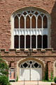 Gothic windows of Macky Auditorium at University of Colorado. Boulder, CO.