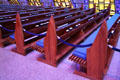 Sculpted pews of Protestant chapel of USAF Academy Chapel. Colorado Springs, CO.