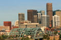 Speer Blvd. bridge & skyline of Denver. Denver, CO.