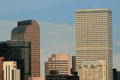 Wells Fargo, Republic Plaza & other towers on the Denver skyline. Denver, CO.