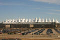 Elrey Jeppesen Terminal at Denver International Airport mimics Rocky Mountains. Denver, CO