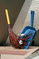 Big Sweep a giant dustpan & broom by Coosje van Bruggen & Claes Oldenburg outside of Denver Art Museum. Denver, CO