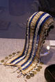 Yakima bride's headdress of dentalia shells & Chinese coins at Denver Art Museum. Denver, CO.