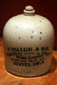 Stoneware liquor crock jug c1905 made for P. Frazinni & Bro. of Denver at Colorado History Museum. Denver, CO.