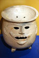 Chinautla pottery bowl of face with mustache from Guatemala at Museo de las Americas. Denver, CO
