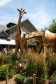 Sculpted family of giraffes marks entrance to Denver Zoo. Denver, CO.