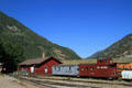 Silver Plume station of Georgetown Loop Railroad sits in Rocky mountain pass. Silver Plume, CO.
