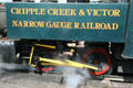 Drive shaft of Cripple Creek Railroad steam locomotive #3. Cripple Creek, CO.