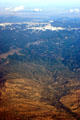 Rocky Mountains & foothills from air approached from west. CO.