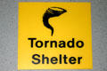 Tornado Shelter sign in Denver International Airport. Denver, CO.