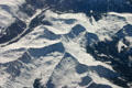 Rocky Mountain slopes from air. CO.