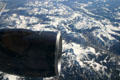 Jet engine over Rocky Mountains. CO.