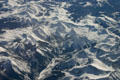 Rocky Mountain snowfields from air. CO.