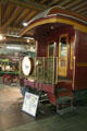 Rear platform of General Palmer private rail car at Durango & Silverton Railroad Museum. Durango, CO.