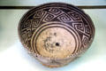 Mesa Verde Puebloan pottery bowl with painted tick from classic period III at Mesa Verde Museum. CO.