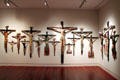 Collection of Santos art crucifixes by various Hispanic artists at Colorado Springs Fine Arts Center. Colorado Springs, CO.