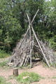 Wigwam in Indian settlement area at Rock Ledge Ranch Historic Site. Colorado Springs, CO.
