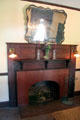 Dining room fireplace at Orchard House at Rock Ledge Ranch Historic Site. Colorado Springs, CO.