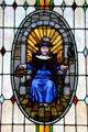 Stained glass window of Santo Niño de Atocha Jose in Our Lady of Guadalupe Church. Antonito, CO.