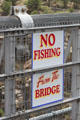 No Fishing from the Bridge sign even though River is way below. CO.