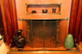 Sitting room fireplace with display shelf at Rosemount House Museum. Pueblo, CO.