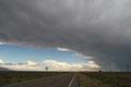 Storm clouds over southeastern Colorado road. CO.