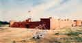 Painting of Bent's Fort on Santa Fe Trail at Santa Fe Trail Museum. Trinidad, CO.