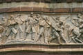 U.S. troops greeted by child on Civil War Memorial frieze. Hartford, CT.