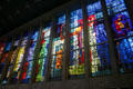 Modern stained glass windows of St. Joseph Cathedral. Hartford, CT