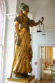 Original statue of justice with scales, blindfold & sword in Old State House after copy place on dome. Hartford, CT