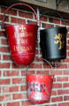 Fire buckets at Museum of Fire History. Bristol, CT.