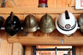 Fire helmets at Museum of Fire History. Bristol, CT.