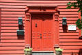 Front doors of Deming Lewis House. Farmington, CT.