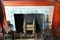 Tiled fireplace in library at Isham-Terry House Museum. Hartford, CT.