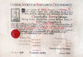 Charlotte Terry Isham's Mayflower Descendants certificate at Isham-Terry House Museum. Hartford, CT.