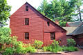 Side profile of Noah Webster House with salt box extension. West Hartford, CT.