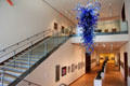 Gallery New Britain Museum of American Art with Chihuly chandelier & Borglum sculptures. New Britain, CT.