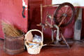 Flax spinning wheel at Strong House. Windsor, CT.