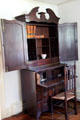 Drop front desk with book case at Dr. Hezekiah Chaffee House. Windsor, CT.