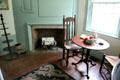 Sitting area with fireplace at Oliver Ellsworth Homestead Museum. Windsor, CT.
