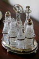 Cruet set with seven glass bottles at Oliver Ellsworth Homestead Museum. Windsor, CT.