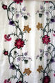 Details of modern embroidered bed canopy at Oliver Ellsworth Homestead Museum. Windsor, CT.