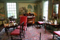 Various early American antiques & Nutting murals in parlor at Joseph Webb House. Wethersfield, CT.
