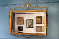 Mirror reflects a collection of mourning images at Joseph Webb House. Wethersfield, CT.