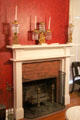 Parlor fireplace with girandoles at Deep River Museum. Deep River, CT.